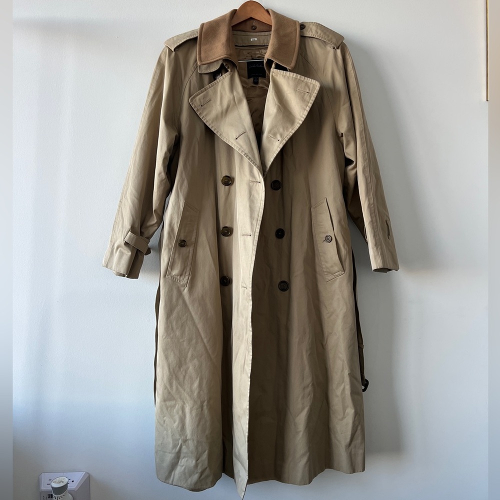 Vintage Brooks‎ Brothers Men’s Classic Tan Trench Coat - Large